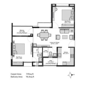 Image of 1250 Sq.ft 3 BHK Apartment / Flat for sale in DN Fairytale, Madanpur, Bhubaneswar for Rs. 10050000