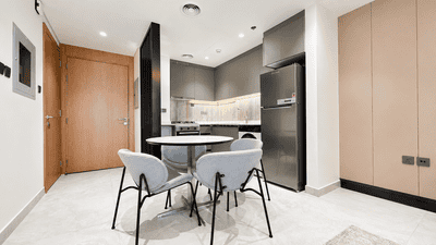 Kitchen Image of 598 Sq.ft 1 BHK Apartment / Flat for sale in Jumeirah Village Dubai for Rs. 22183963