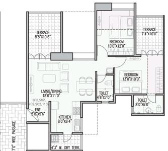 Image of 1100 Sq.ft 2 BHK Apartment / Flat for sale in Innovision 7 Avenues, Balewadi, Pune for Rs. 10000000