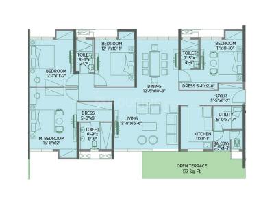 Image of 1730 Sq.ft 4 BHK Apartment / Flat for sale in Morya Phase II, Tollygunge, Kolkata for Rs. 21000000