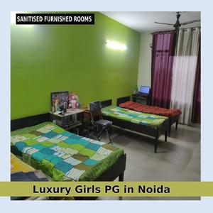 Bedroom Image of Girls Pg in Sector 27, Noida