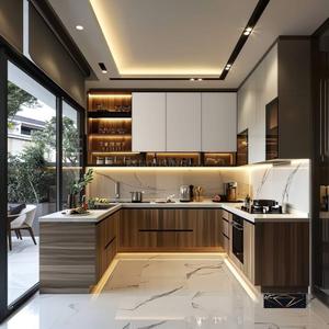 Kitchen Image of 2025 Sq.ft 3 BHK Apartment / Flat for sale in Avirat Silver Harmony, Gota Ahmedabad for Rs. 7500000
