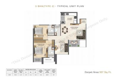 Image of 1291 Sq.ft 3 BHK Apartment / Flat for sale in Delta V One Heartland, Akurdi, Pune for Rs. 12800000