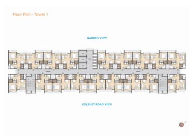 Image of 350 Sq.ft 1 BHK Apartment / Flat for sale in Lodha Crown Kolshet Tower 2, Thane West, Thane for Rs. 5550000