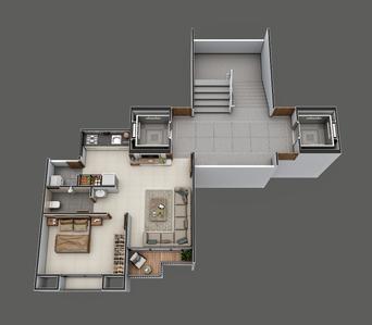 Floor Plan Image of 813 Sq.ft 1 BHK Apartment / Flat for sale in Palanpur Surat for Rs. 2851000