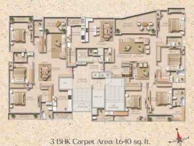 Floor Plan Image of 2250 Sq.ft 3 BHK Apartment / Flat for sale in Erandwane Pune for Rs. 49500000