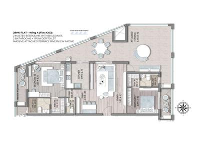 Image of 1300 Sq.ft 2 BHK Apartment / Flat for sale in Delvin JD Pearl, Colvale, Goa for Rs. 12000000