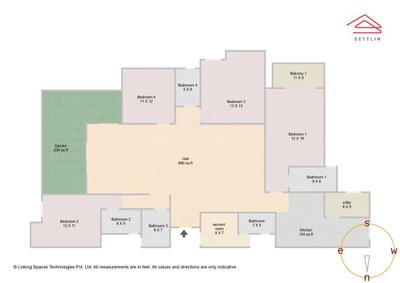 Image of 3178 Sq.ft 4 BHK Apartment / Flat for sale in LivingWalls True North by VDB Infra &amp; Realty Pvt. Ltd, Visthar, Bengaluru for Rs. 42200000