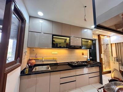 Kitchen Image of 1845 Sq.ft 3 BHK Apartment / Flat for rent in Parmeshwar Nilayam, Tragad Ahmedabad for Rs. 30000