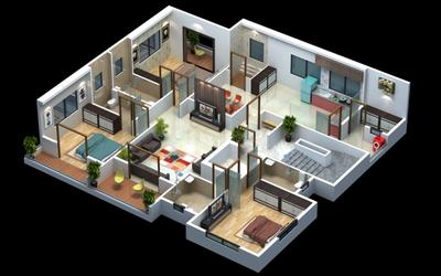 Floor Plan Image of 2150 Sq.ft 4 BHK Apartment / Flat for sale in Pathardi Phata Nashik for Rs. 10000000