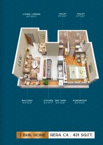 Image of 531 Sq.ft 1 BHK Apartment / Flat for sale in Shreeji Laxmi, Ghatkopar East, Mumbai for Rs. 10500000