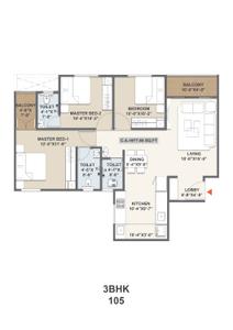 Image of 1042 Sq.ft 2 BHK Apartment / Flat for sale in Sankalp Infra Evexia Exotica, Moshi, Pune for Rs. 6000000