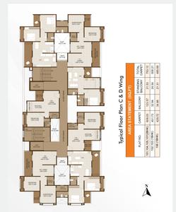 Floor Plan Image of 1017 Sq.ft 2 BHK Apartment / Flat for sale in Mayuri Adhinathpuram, Undri Pune for Rs. 4975000