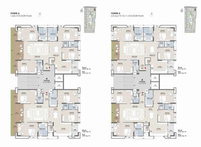 Image of 3841 Sq.ft 4 BHK Apartment / Flat for sale in Vesu, Surat for Rs. 24198300