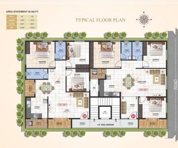 Image of 1305 Sq.ft 3 BHK Apartment / Flat for sale in K R Puram, Bengaluru for Rs. 6800000