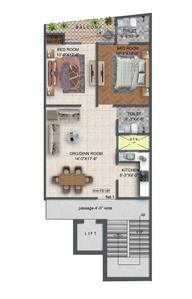Image of 850 Sq.ft 2 BHK Apartment / Flat for sale in Kishangarh, New Delhi for Rs. 6000000