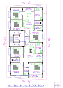 Image of 972 Sq.ft 2.5 BHK Apartment / Flat for sale in Nanganallur, Chennai for Rs. 10935000