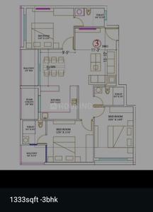 Image of 1270 Sq.ft 3 BHK Apartment / Flat for sale in Kanchan Tirupati Enclave Phase 03, Amanaka, Raipur for Rs. 5900000