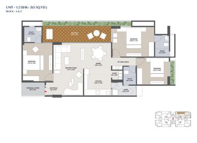 Image of 2385 Sq.ft 3 BHK Apartment / Flat for sale in Avibhanam Panache, Vaishno Devi Circle, Ahmedabad for Rs. 13500000