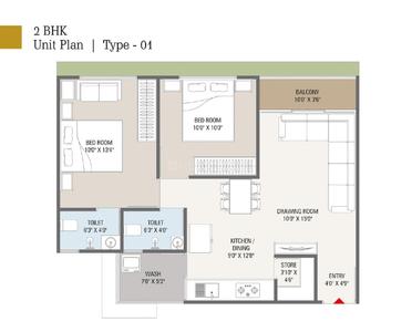 Image of 1944 Sq.ft 3 BHK Apartment / Flat for sale in Signor Heritage, Zundal, Ahmedabad for Rs. 7500000