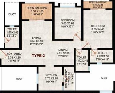 Image of 1574 Sq.ft 3 BHK Apartment / Flat for sale in Rachana Bella Casa Royale, Sus, Pune for Rs. 14080000