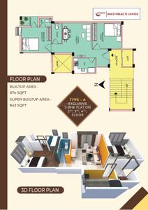 Floor Plan Image of 1142 Sq.ft 3 BHK Apartment / Flat for sale in Shibrampur Mauza Kolkata for Rs. 4682200