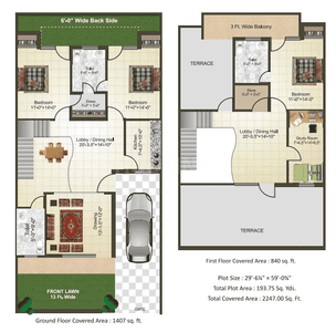 Floor Plan Image of 2247 Sq.ft 4 BHK Independent House for sale in Sikandra Agra for Rs. 11000000