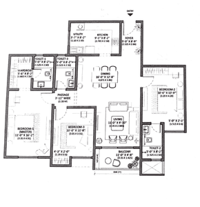 Image of 1588 Sq.ft 3 BHK Apartment / Flat for sale in Assetz Marq, Kannamangala - Whitefield Hoskote Road, Bengaluru for Rs. 23800000