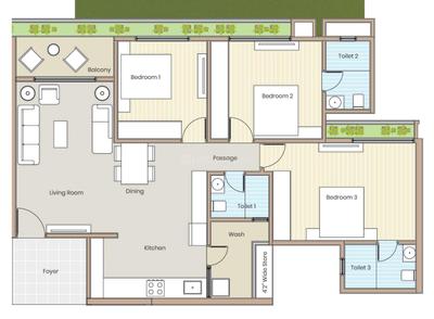 Image of 2116 Sq.ft 3 BHK Apartment / Flat for sale in Rameshwar City, Memnagar, Ahmedabad for Rs. 14500000