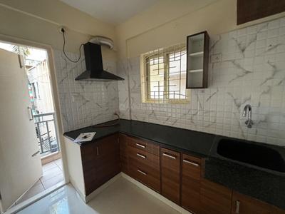 Kitchen Image of 551 Sq.ft 1 BHK Apartment / Flat for rent in Murugeshpalya Bengaluru for Rs. 29000