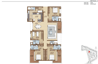 Image of 3232 Sq.ft 4 BHK Apartment / Flat for sale in Sterling Infinia, Koramangala, Bengaluru for Rs. 70190325