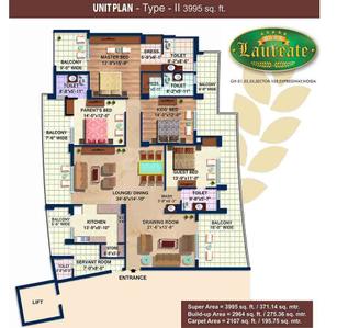 Image of 3995 Sq.ft 4 BHK Apartment / Flat for sale in Parx Laureate, Sector 108, Noida for Rs. 67000000