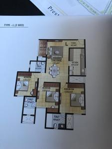 Image of 1603 Sq.ft 3 BHK Apartment / Flat for sale in Prestige Falcon City, Konanakunte, Bengaluru for Rs. 33000000