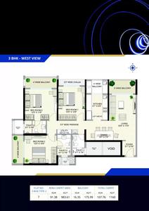 Image of 1250 Sq.ft 2 BHK Apartment / Flat for sale in Regency Astra, Baner, Pune for Rs. 10000000