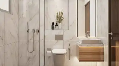 Bathroom Image of 1570 Sq.ft 3 BHK Apartment / Flat for sale in Hrub Bayline Residences, Mahim Mumbai for Rs. 68500000