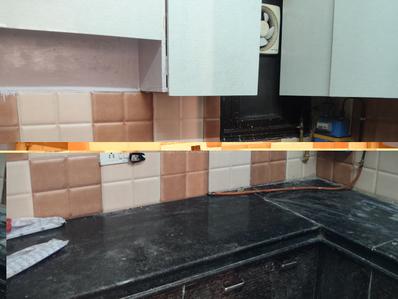 Kitchen Image of 450 Sq.ft 1 BHK Builder Floor for rent in Preet Vihar New Delhi for Rs. 12500