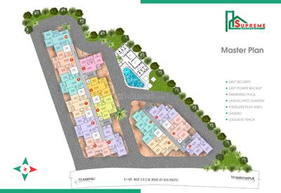 Image of 868 Sq.ft 3 BHK Apartment / Flat for sale in Supreme Residency, Kaikhali, Kolkata for Rs. 5800000