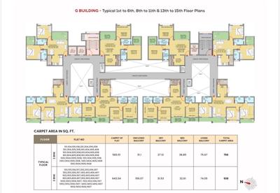 Image of 1020 Sq.ft 2 BHK Apartment / Flat for sale in Sukhwani Skylines, Wakad, Pune for Rs. 9800000