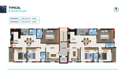 Image of 1750 Sq.ft 3 BHK Apartment / Flat for sale in Manikonda, Hyderabad for Rs. 10500000