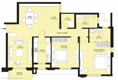 Image of 1319 Sq.ft 2.5 BHK Apartment / Flat for sale in Peninsula Ashok Astoria Villas, Gangapur, Nashik for Rs. 9000000