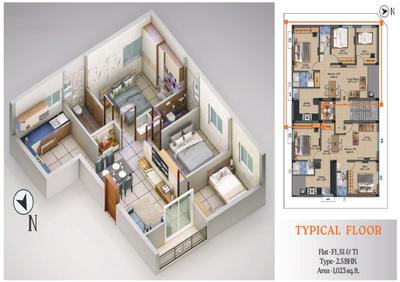 Image of 1023 Sq.ft 2.5 BHK Apartment / Flat for sale in Mannivakkam, Chennai for Rs. 6542600
