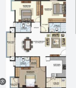 Image of 1715 Sq.ft 3 BHK Apartment / Flat for sale in Keerthi Krishna Viva by Keerthi Constructions, Junnasandra, Bengaluru for Rs. 23000000