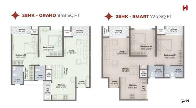 Image of 1014 Sq.ft 2 BHK Apartment / Flat for sale in Sentosa Harico Divaam, Kiwale, Pune for Rs. 6600000