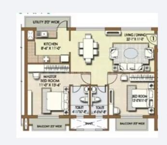 Image of 1236 Sq.ft 2 BHK Apartment / Flat for sale in Indiabulls Sierra Block A And B, Madhurawada, Visakhapatnam for Rs. 8500000