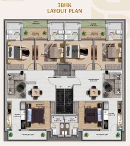 Image of 1350 Sq.ft 3 BHK Apartment / Flat for sale in Nabha, Zirakpur for Rs. 6900000