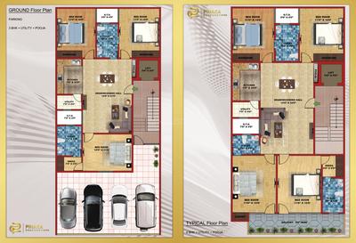 Floor Plan Image of 1800 Sq.ft 4 BHK Builder Floor for sale in Khyora Kanpur for Rs. 11000000