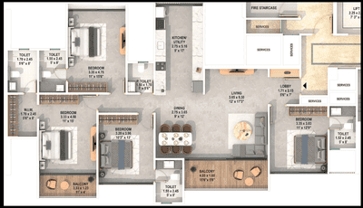 Image of 2170 Sq.ft 4 BHK Apartment / Flat for sale in Twilight, Balewadi, Pune for Rs. 20240000
