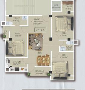 Image of 1040 Sq.ft 3 BHK Apartment / Flat for sale in Six Mile, Guwahati for Rs. 7150000