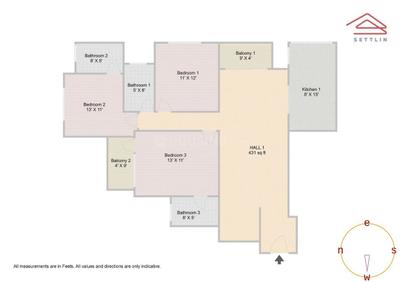 Image of 1760 Sq.ft 3 BHK Apartment / Flat for sale in Kadubeesanahalli, Bengaluru for Rs. 30500000
