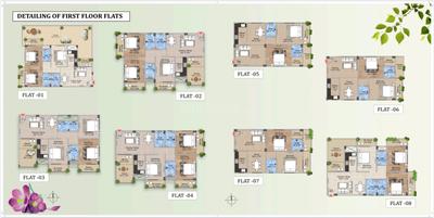 Image of 1681 Sq.ft 3 BHK Apartment / Flat for sale in R R Meadow View, Danapur, Patna for Rs. 9846000